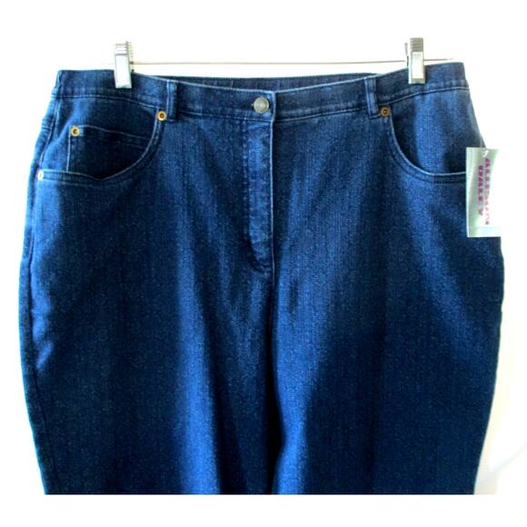 Allison Daley Women's Mid Rise Straight Leg Stretch Zip Front Blue Jeans NWT 16S - Picture 2 of 11